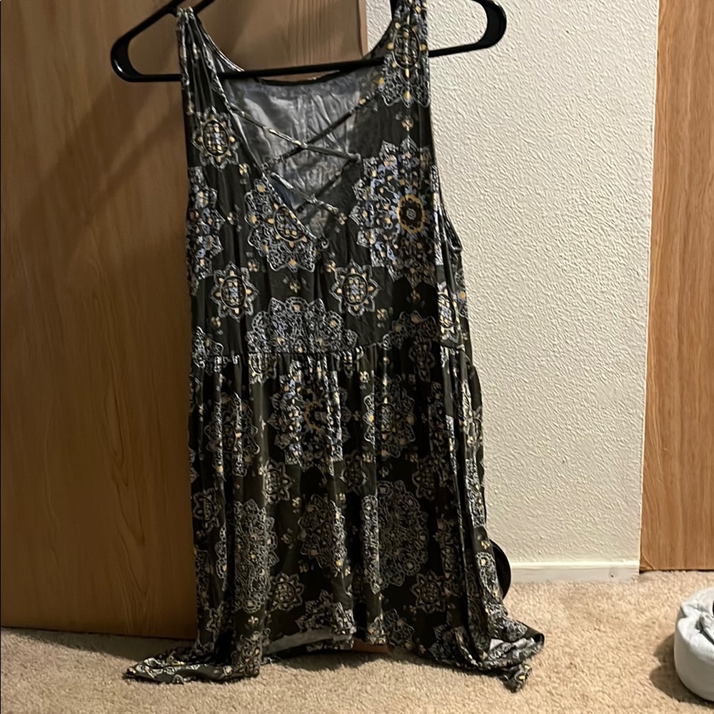 Torrid Green with Mandalas Asymmetrical Sleeveless Tank Top